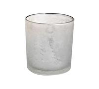 Cosy Home Set of 6 Glass Candlesticks Cracked Trees Silver 7 x 7 x 8 cm