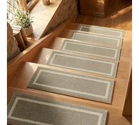 COSY HOMEER Carpet Stair Treads 15pcs Set, Non-Slip Indoor Carpet Treads for Stairs for Kids Elders and Dogs, 100% Polyester Quick Peel Self-adhesive Stair Runner Rug Pads, 22 x 70cm, Beige