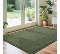 COSY HOMEER Extra Large 90 x 150cm Doormat, Roll Packaging Nonslip TPR Backing Indoor Mat for Inside Door Entrance Entryway, Polypropylene Washable Back Door Mat Area Rugs, Olive Green
