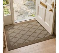 COSY HOMEER Indoor Door Mat Non Slip Floor Rug, Absorbent Dirt Trapper Door Matts, Machine Washable Floor Mat for Inside Hallway Kitchen Entrance,1cm Low Profile, Crease-Free Rolled, 80x120 cm, Khaki