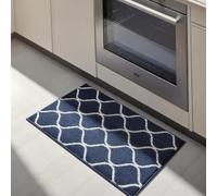 COSY HOMEER Kitchen Rug Runner 50 x 80cm, Washable Kitchen Rugs and Mats, Polypropylene Carpet Runner for Kitchen Entryway Hallway Laundry Room, Blue