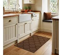 COSY HOMEER Kitchen Runner Mat 50x80 cm Brown, Roll Packaging TPR Full Covered Non Slip Backed Floor Rug, 100% Polypropylene Absorbent Floor Mats for in Front of Sink, Laundry Room, Hallway