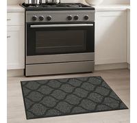 COSY HOMEER Kitchen Runner Mat 50x80 cm, Roll Packaging TPR Full Covered Non Slip Backed Floor Rug, 100% Polypropylene Absorbent Floor Mats for in Front of Sink, Laundry Room, Hallway, Dark Grey