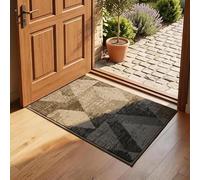 COSY HOMEER Nonslip Low Profile Doomat Indoor 50 x 80 cm, Polyester Front Door Mat with TPR Backing, Dirt Trapper Floor Matts for Front Door Entrance, Machine Washable, Brown