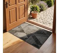 COSY HOMEER Nonslip Low Profile Doomat Indoor 50 x 80 cm, Polyester Front Door Mat with TPR Backing, Dirt Trapper Floor Matts for Front Door Entrance, Machine Washable, Grey