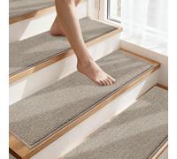 COSY HOMEER Stair Treads Non-Slip Carpet Stair Treads for Wooden Steps,15Pc | 28"x9" Soft Stair Rugs with TPE Backing Indoor Stair-Runner Rugs for Kids Elders & Pets,Beige