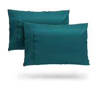 Cosy House Collection 100% Rayon Derived from Bamboo Pillowcase Set - Cooling, Breathable, Silky Soft 2-Piece Envelope Closure Pillow Case Cover Set (Standard, Dark Teal)