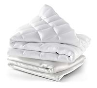 Cosy House Collection Adult Weighted Blanket & 100% Bamboo Viscose Removable Cover - 135cm x 200cm, 6 KG Large Heavy Blanket with Premium Glass Beads, White