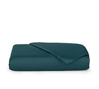 Cosy House Collection Luxury Bamboo Duvet Cover - Ultra Soft Comforter, Duvet, or Quilt Cover - Solid Zippered Duvet Protector for Bed (Single, Dark Teal)