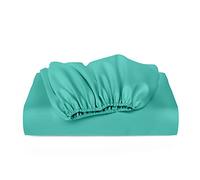 Cosy House Collection Luxury Bamboo Fitted Sheet - University Dorm Room Essentials - Bamboo Viscose Blend - Fade & Stain Resistant - Deep Pocket, Silky Soft & Breathable (Single, Turquoise)