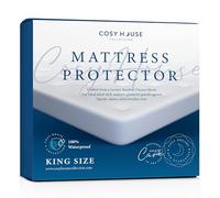 Cosy House Collection Luxury Bamboo Mattress Protector - Master Bedroom Essentials - 100% Waterproof & Vinyl Free - Ultra Soft Comfort, Stays Cool & Quiet - Premium Fitted Sheet Style (King)
