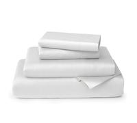 Cosy House Collection Luxury Bamboo Sheets - 4 Piece Bedding Set - Bamboo Viscose Blend - Soft, Breathable, Deep Pocket - 1 Duvet Cover, 1 Fitted Sheet, 2 Pillow Cases - Super King, White