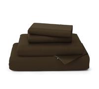 Cosy House Collection Luxury Bamboo Sheets - 4 Piece Bedding Set - Bamboo Viscose Blend - Soft, Breathable, Deep Pocket - 1 Duvet Cover, 1 Fitted Sheet, 2 Pillow Cases - King, Chocolate