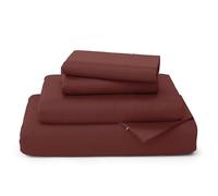 Cosy House Collection Luxury Bamboo Sheets - 4 Piece Bedding Set - Bamboo Viscose Blend - Soft, Breathable, Deep Pocket - 1 Duvet Cover, 1 Fitted Sheet, 2 Pillow Cases - King, Burgundy