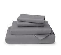 Cosy House Collection Luxury Bamboo Sheets - 4 Piece Bedding Set - Bamboo Viscose Blend - Soft, Breathable, Deep Pocket - 1 Duvet Cover, 1 Fitted Sheet, 2 Pillow Cases - Super King, Grey