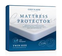 cosy House collection Luxury Mattress Protector - Blend of Rayon Derived from Bamboo - college Dorm Room Essentials - Ultra Soft comfort Stays cool