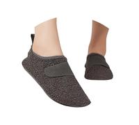 Cosy House Slippers Hook and Loop Closure Non-Slip Sole Flat Ladies Casual Shoes Elegant Sneakers Indoor Spring Summer Autumn and Winter Warmth (Dark Gray, 6.5)