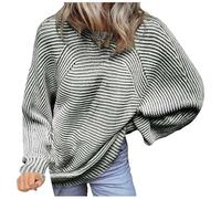 Cosy Jumpers Women, Women's Oversized Knit Pullover Sweater Striped Batwing Long Sleeve Winter Top
