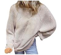 Cosy Jumpers Women, Women's Oversized Knit Pullover Sweater Striped Batwing Long Sleeve Winter Top