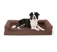 COSY KISS Orthopedic Dog Bed for Large Dog, XL Pet Couch for Extra Large Dog, Supportive Foam Bolster Sofa with Waterproof Lining Cover, Anti-Slip, Comfort, Washable, 42x30x7.5 inch, U Shape, Brown