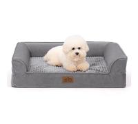 COSY KISS Orthopedic Dog Beds for Medium Size Dog, Pet Couch for Dog Cat, Supportive Foam Bolster Sofa with Waterproof Lining Cover, Anti-Slip, Comfort, Washable, 30x20x7.5 inch, U Shape, Grey