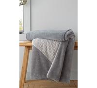 Catherine Lansfield Cosy Larsson Geo Fleece 130x170cm Blanket Throw Grey