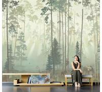 Cosy Minimalist Hand Drawn Forest Landscape 3D Wallpaper Easy Install Feature Office Living Room Sofa Bedroom TV Background Wall Decoration-430cm×300cm