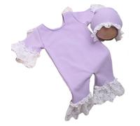 Cosy Newborns Photography Props Comfortable Lace Romper with Matching Hat for Baby Pictures Taking Photoshoots