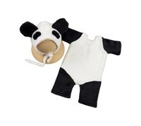 Cosy Panda Themed Newborns Baby Photography Costume Thoughtful Present Jumpsuit Hat for Shower Party Soft Baby Animal Romper Photoshoots