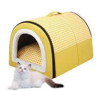 Cosy Pet Bed House, Semi Closed Cat Cave Bed Inner Cat - Freestanding Pet Hideaway with Removable Washable Cushion, Freestanding Splashproof Pet Bed Tent for Small H