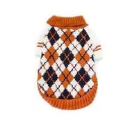 Cosy Plaid Dog Sweaters For Small Medium Dogs Fashion Autumn Winter Christmas Pet Jumper Pullover Cat Puppy Clothes(Brown,M)