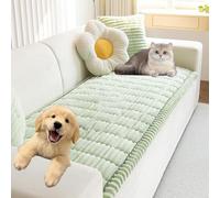 Cosy Plush Pet Seat Sofa Cover, Non Slip Couch Cover, Pet Friendly Sofa Cover 2/3/4 Seater, L Shape, Washable Sofa Pad Protector from Pets/Kids/Dogs (Green, 60x60cm)