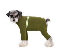 Cosy Polar Fleece Coat for Dogs, Winter Warm Dog Coat,Full Body Jacket with Four Leg, Small Dog Recovery Suit, After Surgery Dog Jumpsuit, Dog Pajamas,Army Green,XS