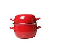 Cosy & Trendy 2.8 Litre Enamel Stainless Steel Mussel Pot, Red, D18 cm