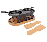 Cosy & Trendy Stainless Steel Oval Raclette + 2 Spatulas, 2 People, Black