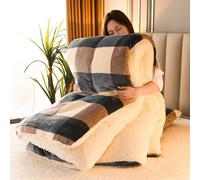 Cosy Winter Duvet, Thick Reversible Fleece Quilt | Snowflake Fleece And Lamb Velvet Feel with Fluffy Fibre Filling, Designed for Cold Bedroom Nights