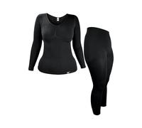Heat Holders Cosy Thermal Underwear Set: Long Sleeve Top & Long Leggings In Black Black