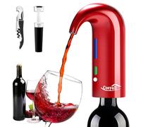 Cosyall Fathers Day Gift, Electric Wine Aerator Decanter, Smart Automatic Wine Dispenser, Best Gift for Men,Women,Family & Party (Red)