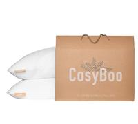 CosyBoo 2 Pack | Bamboo Memory Foam Pillow | Queen Size | Silky Soft | Side or Back Sleeper | White