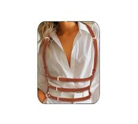 COSYDAYS Black Leather Harness Belts Fashion Body Harness Gothic Waist Belt Accessories for Women, Brown, One Size