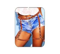 COSYDAYS Black Thigh Garter Belt Punk Leather Leg Harness Thigh Straps for Women, Brown, One Size
