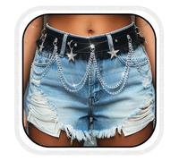 COSYDAYS Black Waist Chain Belt Leather Goth Belts Lace Punk Rave Body Chain Jewelry for Women