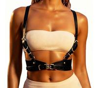 COSYDAYS Leather Harness Belts Black Plus Size Waist Harness for Woman, Black, S