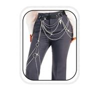 COSYDAYS Leather Waist Chains Black Leg Chain Belt Rave Outfits Accessories for Women