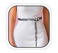 COSYDAYS Silver Rhinestone Belt Sparkly Waist Chain Belts for Women, Black, One Size