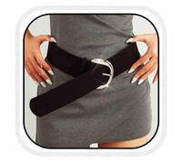 COSYDAYS Wide Suede Leather Belt Brown Thick Retro Waist Belts Fashion Chunky Dress Belt for Women, Black, One Size