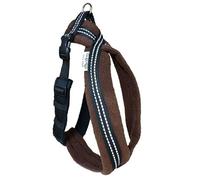 CosyDogs High Visibility Fleece Dog Harness in Brown: Size 3