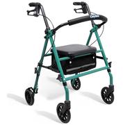 Cosydora Rollator Walker with Seat for Seniors, Durable Folding Steel Mobility Aid with 6” Wheels, Ergonomic Brakes, Adjustable Height, Storage Bag & Cup Holder - 350 lb Capacity
