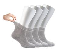 Cosyfeel® Women Loose Diabetic Socks | 4-Pack Neuropathy Ankle Socks for Ladies | Super Soft Eco-Friendly Bamboo Material | Durable with Seamless Toe | Multicolour Patterns | 4 Seasons