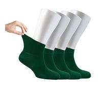 Cosyfeel Women Loose Diabetic Socks | 4-Pack Neuropathy Ankle Socks for Ladies | Super Soft Eco-Friendly Bamboo Material | Durable with Seamless Toe | Multicolour Patterns | 4 Seasons, GREEN, 4-7